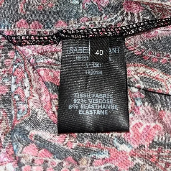 Isabel Marant Red Black Paisley Wyle Dress Size 40 Medium (8)